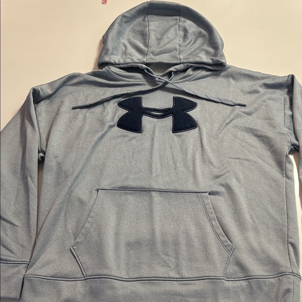 Under Armour Light Gray Hoodie with Black Logo